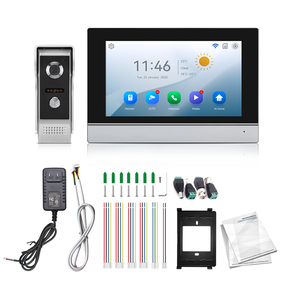 Home Security La - Pantalla IPS de 7 pulgadas, 2MP,