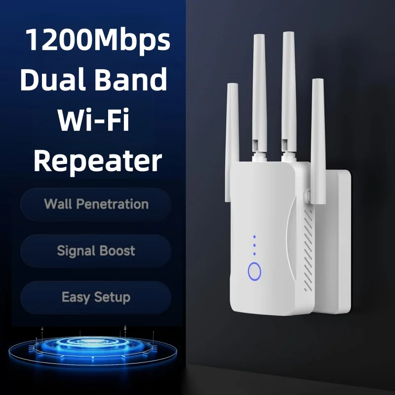 Home Security And Internet - Repetidor WiFi de Doble Banda 2.4G/5GHz,