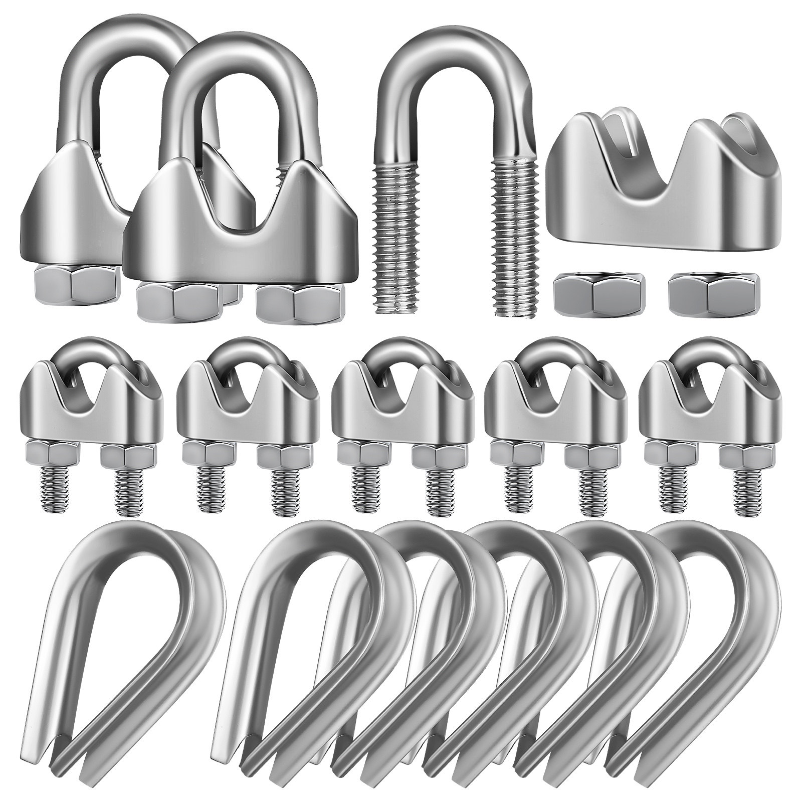 14 abrazaderas de acero inoxid - Home Security Project reseña y precio