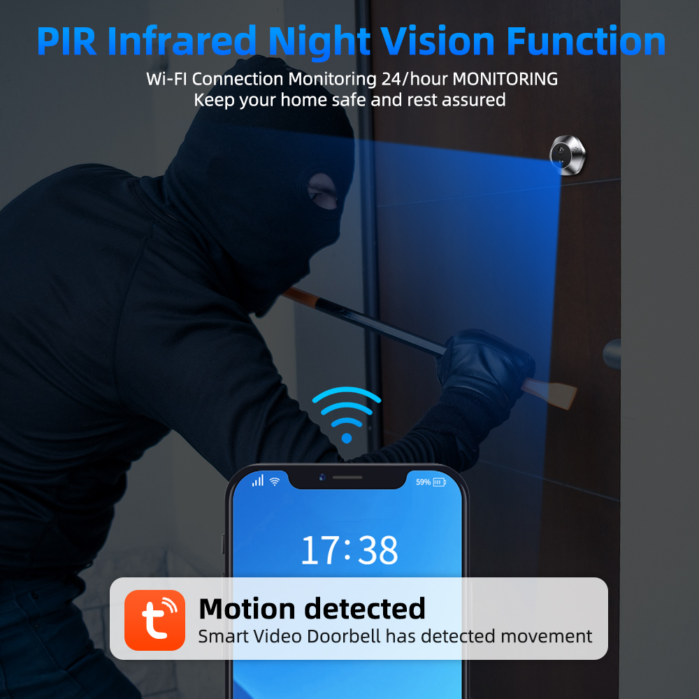 1080P WiFi mirilla Tuya mirill - Home Security La reseña y precio